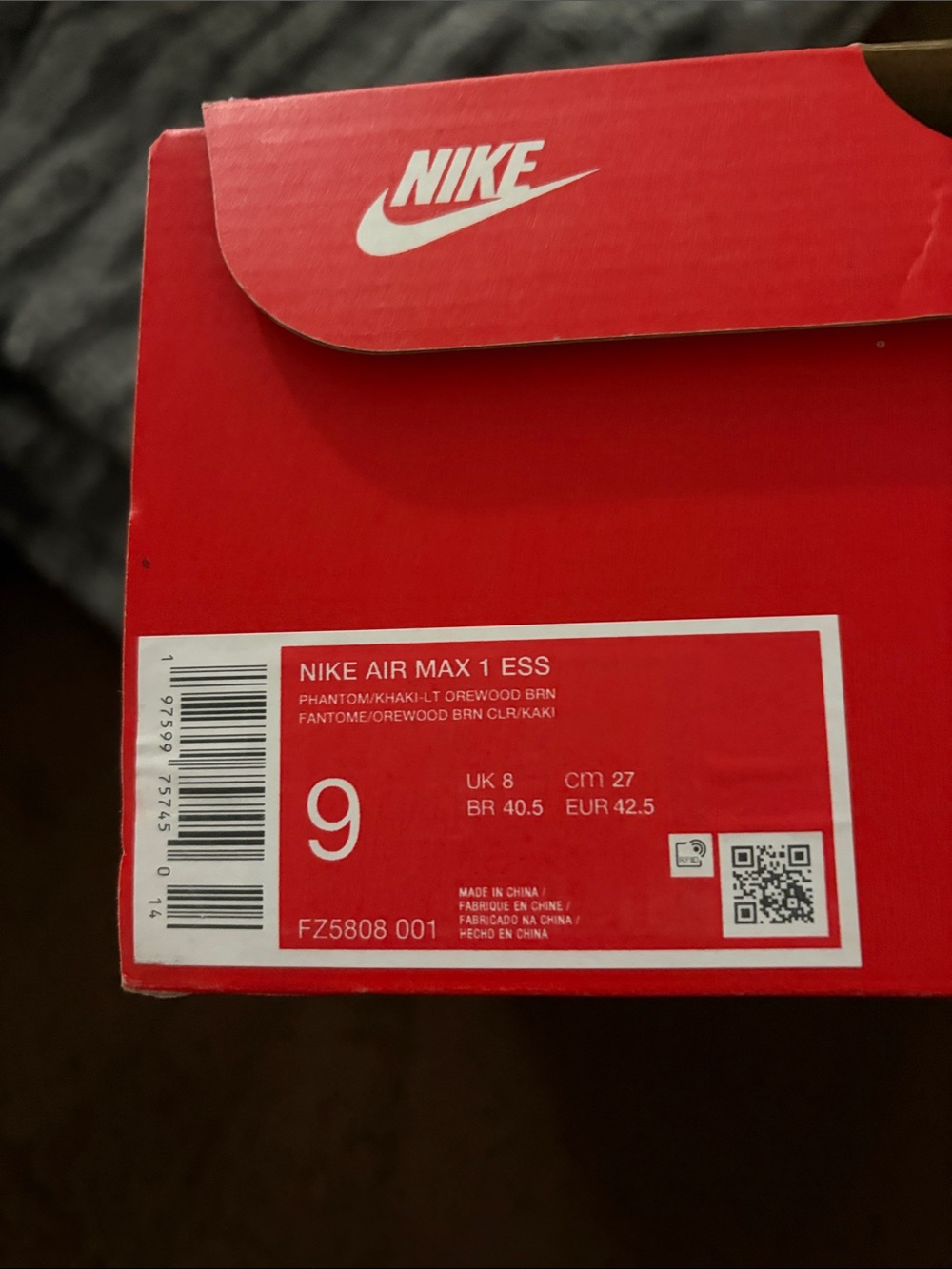 Nike White and Taupe Nike Air Max I ESS Sneakers - Picture 5 of 5